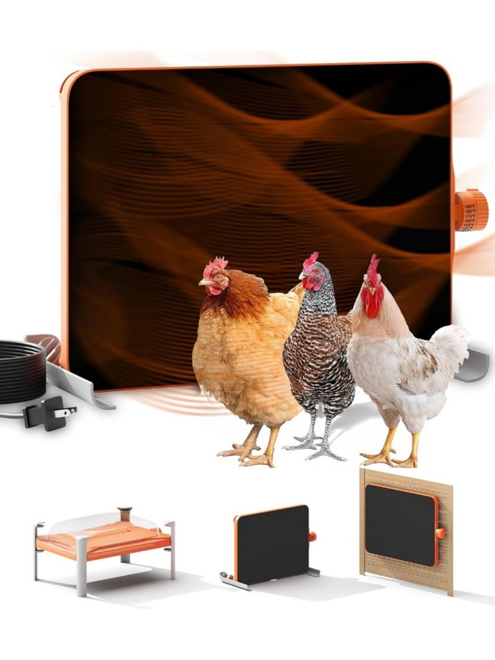 200W Radiant Heat Panel for Chicken Coop | Smart Temperature Sensor Heater